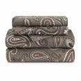 thumbnail image 5 of Superior 4-Count 145 GSM Ivory Paisley Cotton Flannel Sheet Set, King, 5 of 6