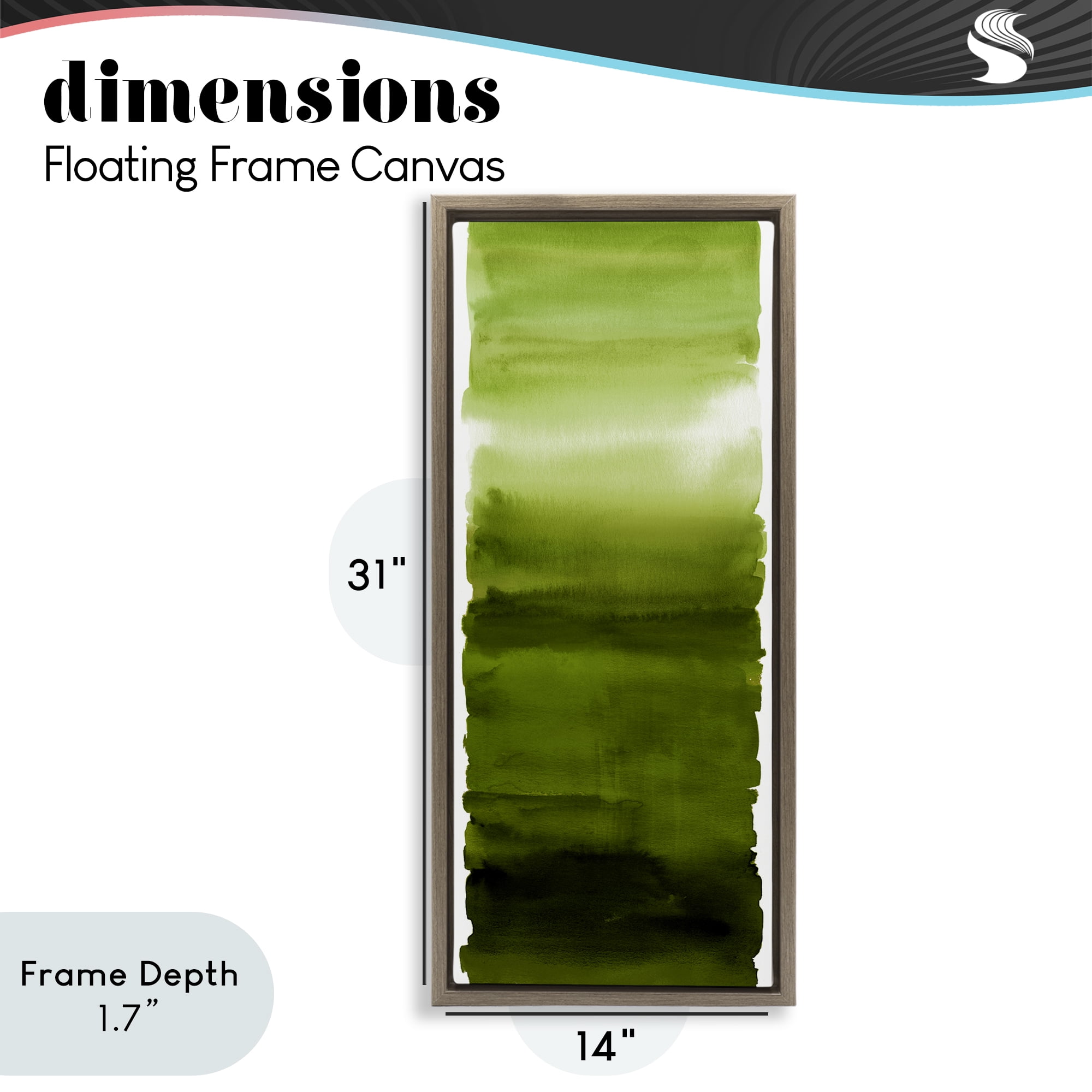 Stupell Industries Green Blend Gradient Brown Framed Floater Canvas Wall Art, design by Allie Corbin