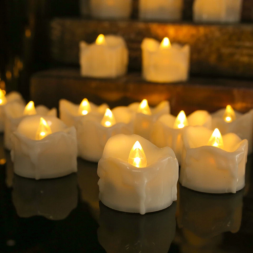 Zyler - 12Pcs Flameless Led Candle Tea Lights Flicker W/ Remote Control Battery Operated
