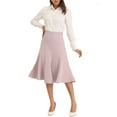 thumbnail image 2 of INSPIRE CHIC Women's Below Knee Lenght High Waist Fishtail Office Midi Skirt XL Pink, 2 of 5
