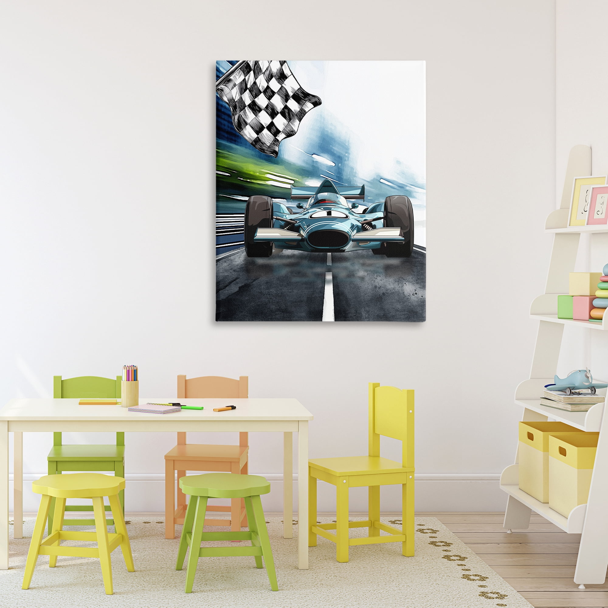 Stupell Industries Racecar Set Go Canvas Wall Art, design by Christine Simpson Art