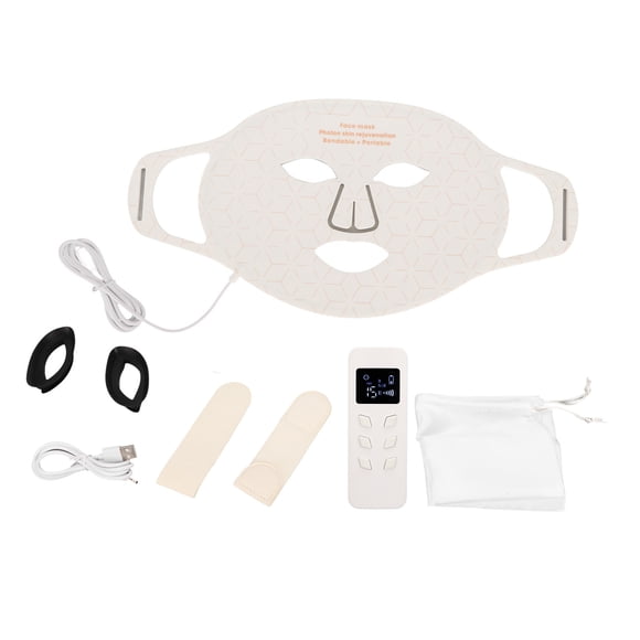 Cubierta facial de fotones LED, cara de fotones LED de silicona Cubierta facial LED roja y azul Cubierta facial para el cuidado de la piel LED resistente y resistente