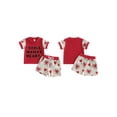 thumbnail image 2 of BemeyourBBs Valentines Day Baby Boys 2 Piece Outfits Toddler Baby Boy Summer Clothes Short Sleeve I Stole Mama's Heart Letter Embroidery Tops and Shorts Set, 2 of 9