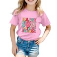 thumbnail image 4 of WEIYLL T-Shirt pour Filles Décontracté 100 Jours d'École Imprimé Lettre Col Rond Manches Courtes Ample Rose Tops 8-9 Ans, 4 of 4