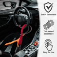 thumbnail image 3 of Car Steering Wheel Lock, 2 Pack Anti Theft Car Device with Max 17” Locking Length, Thickened Steel Wire, and Fine Stitched Edges, 3 Keys Included, Easy to Store, Fits Most Vehicles, SUVs, 3 of 7