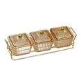 thumbnail image 4 of Plato de servicio dividido perfecl con tapa Caja de Almacenamiento de alimentos Marrón 3 rejillas, 4 of 8