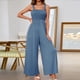 thumbnail image 2 of Monos para mujer sin mangas de talle alto de color sólido elástico busto pantalones rectos mameluco pantalones Pompotops ulkah942608, 2 of 8