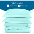 thumbnail image 4 of 500 TC 100% Egyptian Cotton Premium Duvet set Zipper Closur Ultra Soft Durable and Fade Resistant Color Aqua Blue Stripe size Twin/Twin XL, 4 of 6