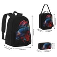 thumbnail image 2 of Easygdp Colorful Betta Fish Mochila para Niños y Niñas con Set de Caja de Almuerzo y Estuche para Lápices 3 en 1, Mochila Escolar Estampada para Adolescentes, 2 of 7