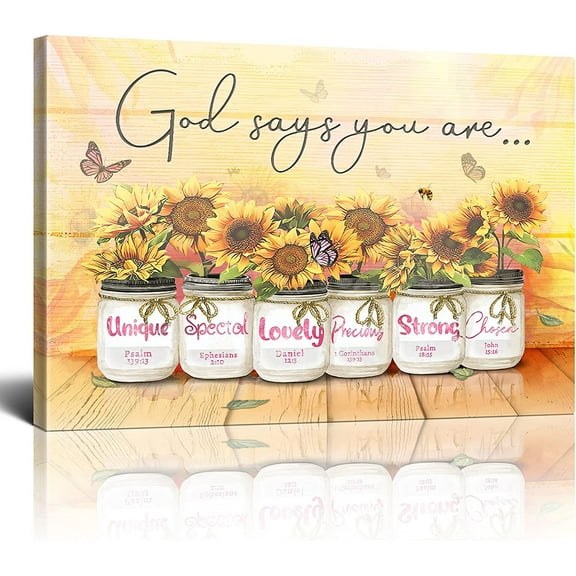 Scripture Wall Art Inspirational Canvas Wall Art For Office Christian Wall Art Motivational Bible Wall Art Jesus Quotes Inspirational Wall Art For Women Sunflower Farmhouse Wall Art Framed 12x16 Inch