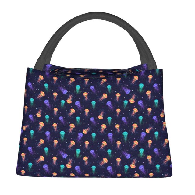 Balery Sea Jellyfish Bolsa de Aislamiento Portátil – Bolsa de Almuerzo con Forro de Aluminio Mejorado, Funda Impermeable y Fácil de Limpiar para Picnic y Caja de Almuerzo