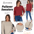 thumbnail image 3 of ANRABESS Long Sleeve Lightweight Fall Sweaters for Women| Crewneck Soft Basic Knit Pullover，2026 Fall Fashion Outfits，Casual Work Top，Travel Vacation All Day Wear,Winter Layer Clothes, 3 of 8