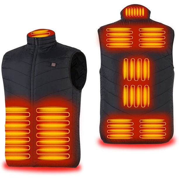 Chaqueta Térmica Hombre Mujer, Chaleco Térmico Eléctrico con 9 Zonas, 3 Temperaturas Ajustables Calefacción Chaqueta Térmica Ligera De Invierno Para Motocicleta Caza Senderismo Esquí (Sin Batería) esquí esquí Gafas de esquí