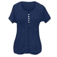thumbnail image 4 of Womens Summer Tops Casual Women Solid V-Neck Lace Crochet Eyelet Shirts Short Sleeve Blouses clearance clothes under $25.00, 4 of 5