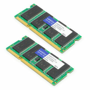 AddOn AA800D2S6/2G x2 Dell A4849737 Compatible 4GB (2x2GB) DDR2-800MHz Unbuffered Dual Rank 1.8V 200-pin CL5 SODIMM - 100% compatible and guaranteed to work - image 2 of 2