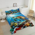 thumbnail image 4 of Erosebridal Sea Turtle Bedding Twin Comforter Set,Underwtaer World Down Comforter,Ocean Theme Decor,Reversible,Lightweight,2-Piece, 4 of 8