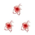thumbnail image 2 of pitrice 1/2/3/5 Maille Fascinator Femmes Coiffe Prom Maquillage Nuptiale Scène Réglable Performance Photo Coiffe Fille Bande de Cheveux Rouge 3PCS, 2 of 6
