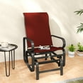 thumbnail image 2 of Outsunny Outdoor Mesh Glider Chair for Porch Garden Patio, Black/Wine Red, 2 of 10