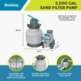 thumbnail image 4 of Bestway 2,200 Gallon Sand Filter Pump for Above Swimming Ground Pools up to 14,400 Gallons, 4 of 9