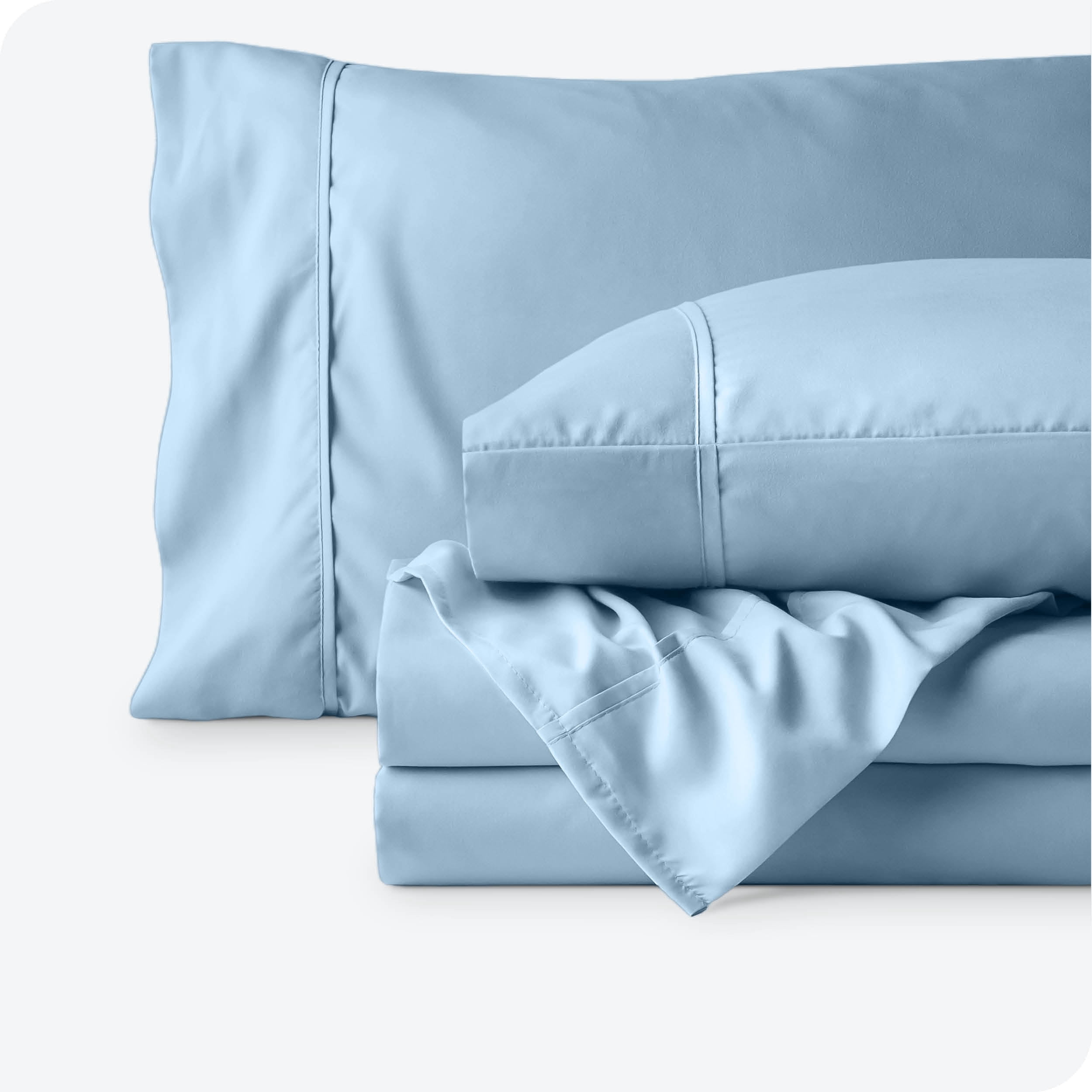 Bare Home Light Blue Microfiber Sheet Set, Wrinkle Resistant, Deep Pocket, Twin