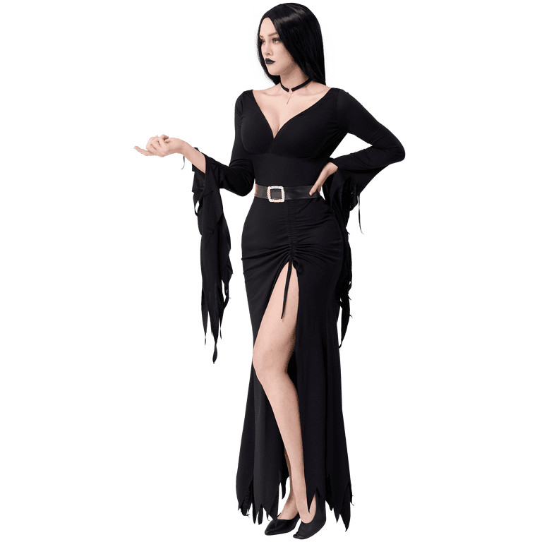 Joyfy Women Long Black Gothic Witch Dress Halloween Costume Fancy Dress-up  Cosplay - Walmart.com