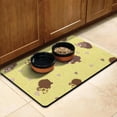 thumbnail image 2 of Minimalist Hedgehog Pet Food Mat - Waterproof Dog Feeding Pad with Abstract Hedgehog & Floral Pattern, Easy to Clean, 2 of 3