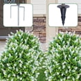 thumbnail image 4 of Artificial Outdoor Flowers for Garden and Porch, Purple White Spring Silk Mums, UV Resistant Faux Plants for Ground Planting, Patio, Window Boxes, and Holiday Decorations, 4 of 6