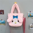 thumbnail image 3 of Kawaii Sanrio Melody Plush Handbags, Cartoon Kuromi Handbag, Kawaii Cinnamoroll Messenger Bag, Soft Stuffed Girls Kid Birthday Gift, 3 of 3