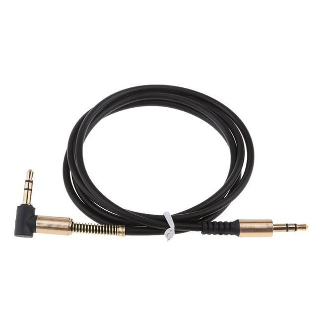 MERIGLARE 3.5mm Auxiliary Audio Jack To Jack Cable 90 Degree Right Angle For , , black