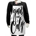 thumbnail image 1 of Saying Kids Apron, Modern Calligraphy with Monochromatic Inspirational Phrase Print, Boys Girls Apron Bib with Adjustable Ties for Cooking Baking Painting, Charcoal Grey and White, by Ambesonne, 1 of 2