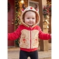 thumbnail image 6 of RUINIXCW Toddler Baby Girl Boy Christmas Reindeer Jacket Outfit Infant Fall Winter Xmas Clothes Plush Long Sleeve Zip Embroidery Hoodie Coat Outwear, 6 of 10