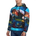 thumbnail image 3 of Rateoe Ice Blue Ocean Sea Turtle Pattern Mens Hoodie, Pullover Hooded Sweatshirt, Kangaroo Pocket Hoodie Ideal for Daily Wear, Travel and Home-3X-Large, 3 of 7