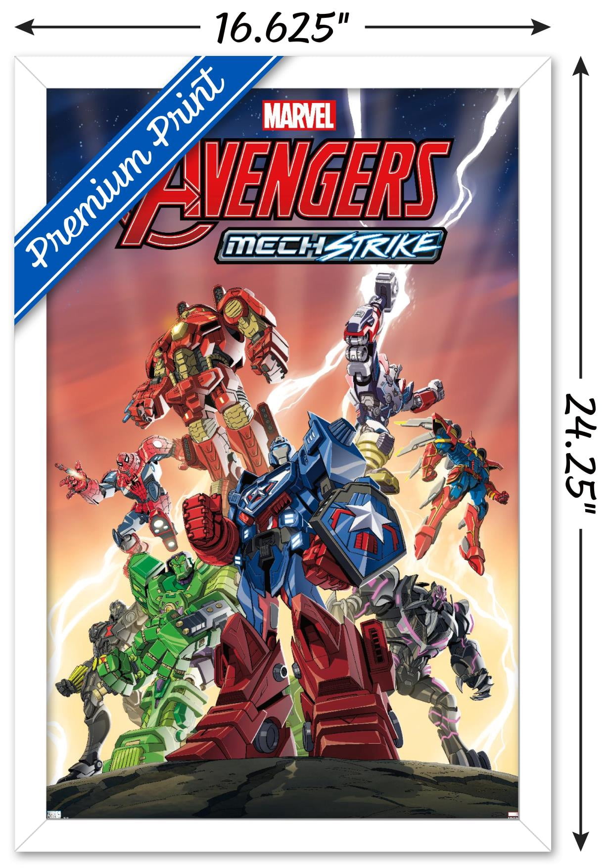 Marvel Avengers: Mechstrike - Group Wall Poster, 14.725" x 22.375", Framed