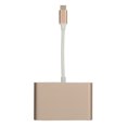 thumbnail image 1 of Adaptador USB 3.1 tipo C a VGA Hub PD 3 en 1 estación de acoplamiento Adaptador de aluminio tipo C a VGA oro rosa, 1 of 10