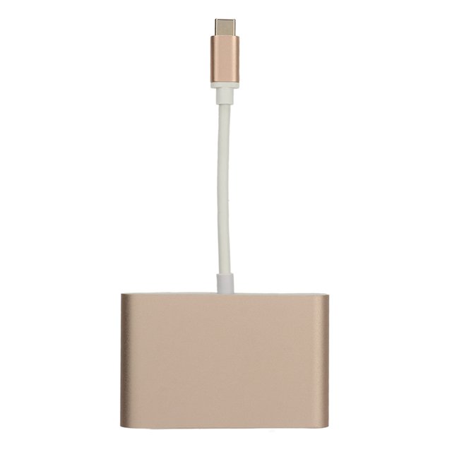 Adaptador USB 3.1 tipo C a VGA Hub PD 3 en 1 estación de acoplamiento Adaptador de aluminio tipo C a VGA oro rosa