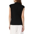 thumbnail image 3 of INSPIRE CHIC Women's Button Down Shirt Cap Sleeve Tie Neck Elegant Summer Work Office Blouse Top M Black, 3 of 5