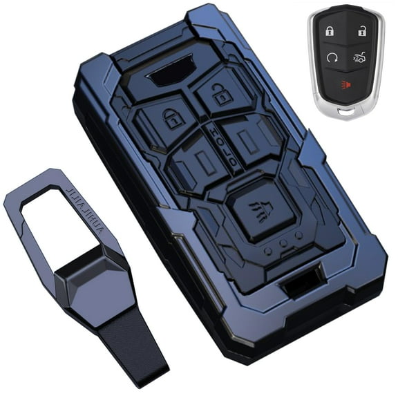 for Cadillac Key Fob Cover with Keychain,Heavy Metal Key Shell Case Holder Suitable for Cadillac Escalade CTS SRX XT5 ATS STS CT6 Key Protector