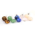 thumbnail image 3 of Nvzi Pendientes de piedra natural personalizados, pendientes de cuentas de pan de piedra de cristal natural Pendientes de cuentas de Mantou de cristal de temperamento simple (púrpura), 3 of 5