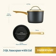 thumbnail image 4 of Farberware Forged Induction 3 Quart Ceramic Nonstick Saucepan with Lid, Dishwasher Safe and Oven Safe to 500°F, Black, 4 of 16