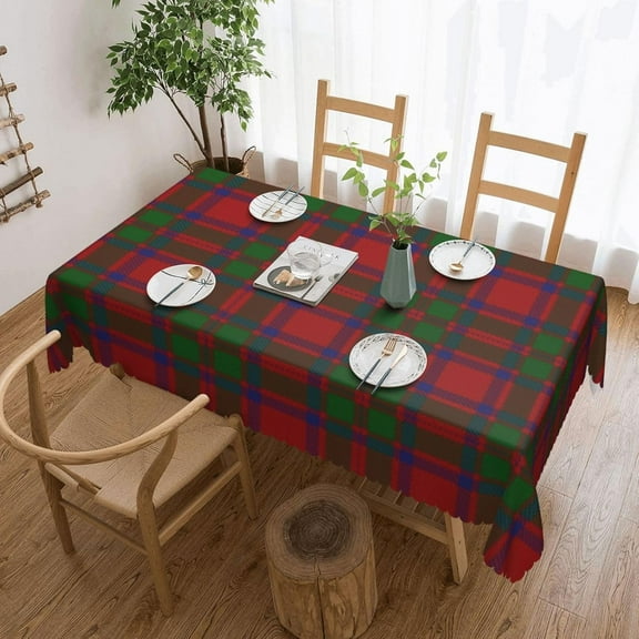 Rectangle Table Cloth, Old Scottish Clan Mackintosh Tartan Plaid Resistant Washable Tablecloth Decorative Table Cover for Dining, Indoor and Outdoor