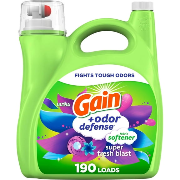 Odor Defense Liquid Fabric Softener, Super Fresh Blast Scent, 140 oz 190 Loads, HE Compatible