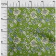 thumbnail image 1 of oneOone Cotton Cambric Green Fabric Leaves & Flower Florals Dress Material Fabric Prints Fabric By The Yards 42 Inches Wide, 1 of 4