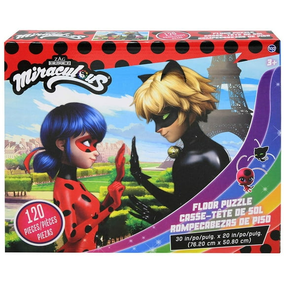 Miraculous Ladybug & Cat Noir 120-Piece Floor Puzzle, Character Group: Miraculous Ladybug, Ages 3 