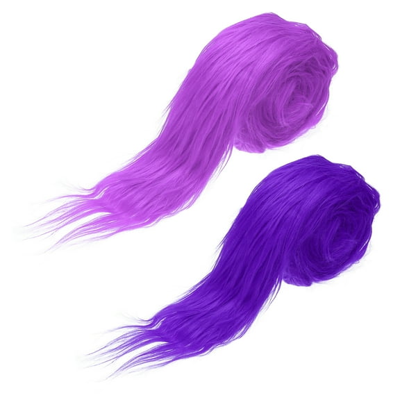 Uxcell 2 Pcs 59" x 2" Plush Faux Fur Fabric Precut Strips, Light Purple/Purple