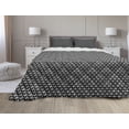 thumbnail image 1 of Mudcloth Comforter & Sham Bedding Set, Geometric Boho Native Mystic Triangles Design Print, 3 pcs Duvet Set Microfiber Filling Quilt, 5 Sizes, White and Black, by Ambesonne, 1 of 4