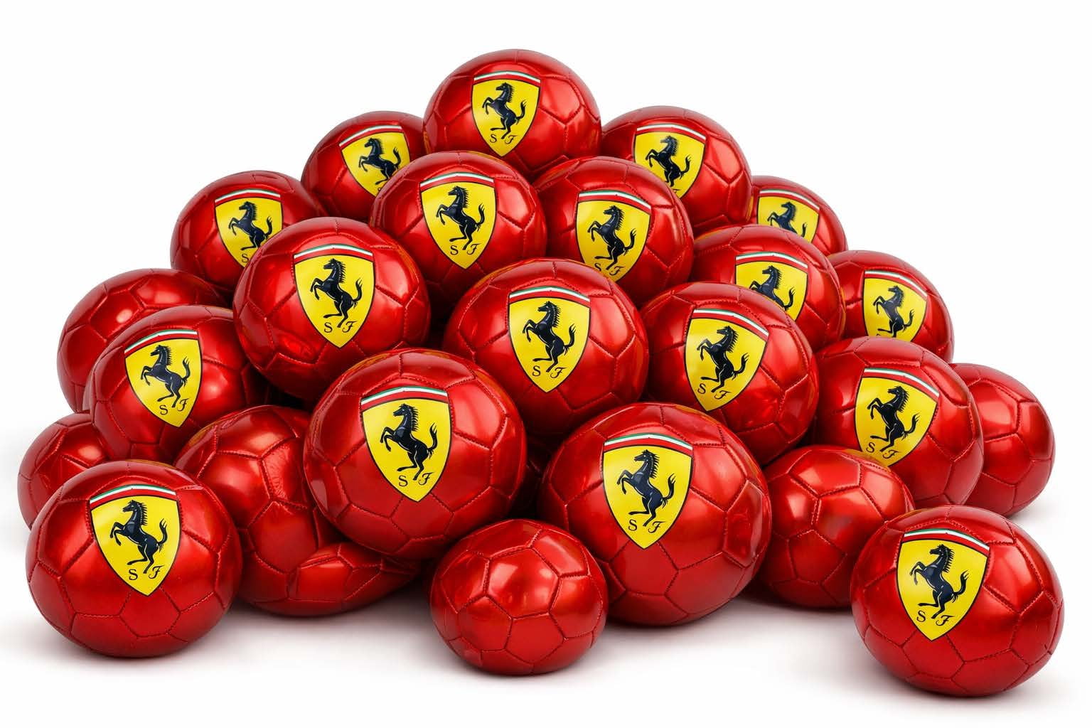 40 pcs case of Ferrari No. 2 Limited Edition Metallic Mini 7 inches size Soccer Ball