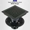thumbnail image 4 of Square Shower Floor Drain With Flange, Detachable Square Lattice, 304 Stainless Steel 6In, 4 of 5