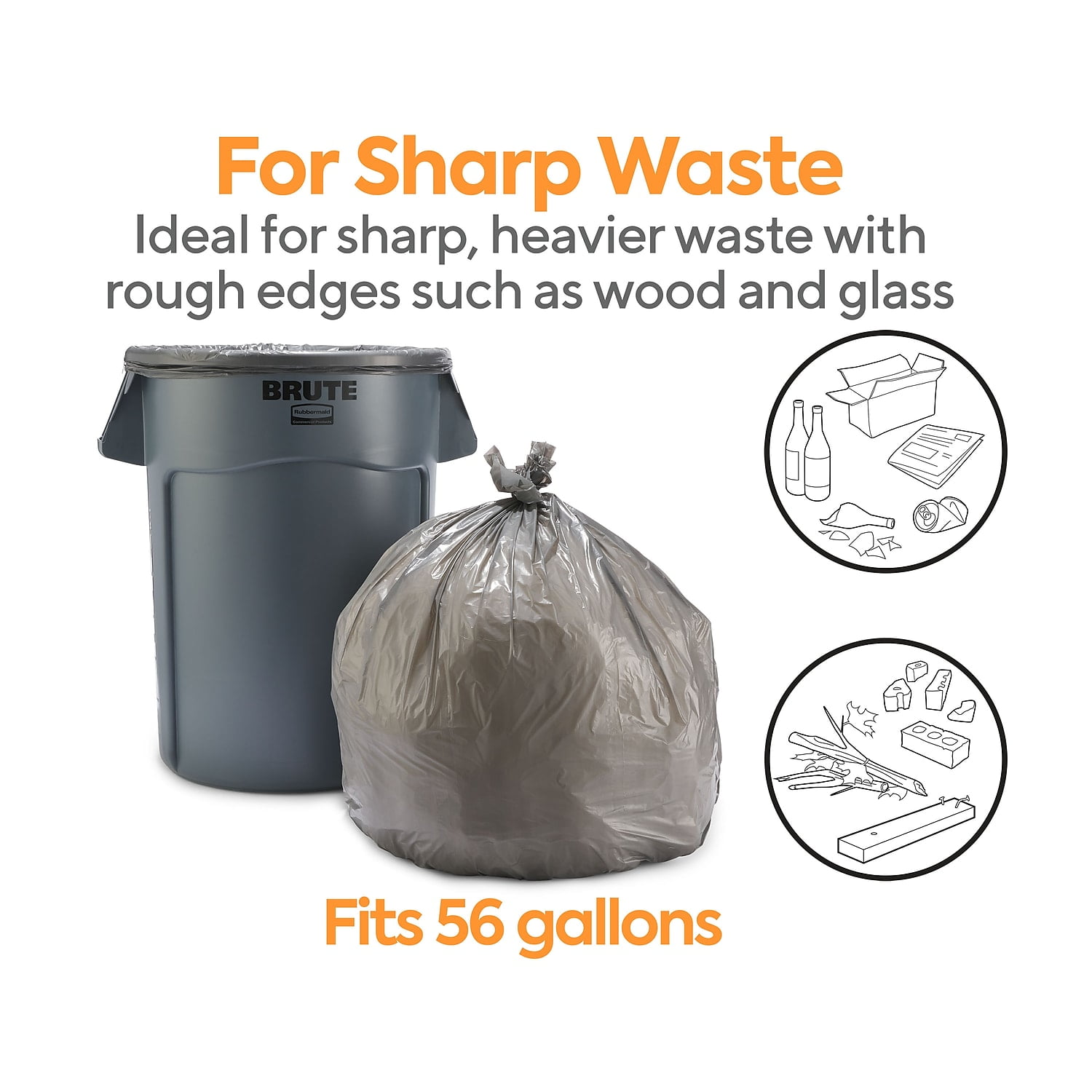 Staples COASTWIDE Trash Bags 50-56 gal 43x47 Low Density 0.95 Mil Gray 100 CT CW50715/H8647SG