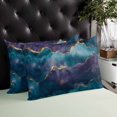 thumbnail image 4 of Blue Purple Marble Throw Pillow Cover 12 x 20 Inch Decorative Pillow Cover Modern Abstract Gradient Texture Lumbar Pillowcase Seasonal Rectangle Cushion Case for Couch Sofa Bed Living Room, 4 of 7