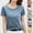Blue, variant on Boho Tops for Women Striped Retro Korean Style Round Neck Short Sleeve Womens Blouse,Green,3XL